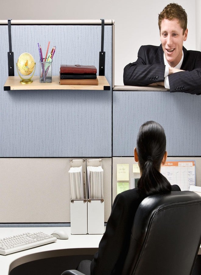 DoubleFill Office Cubicle Shelf 24" Wood Hanging Cubicle Storage Organizer File Hanging Shelf Accessories Storage Organizer Bookshelf with Hooks for Home Desk - Image 5